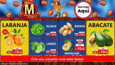 Modelo de TV para TV Horizontal com o tema Dia M - O Dia Mais Barato Do Mês para Hortifrúti
