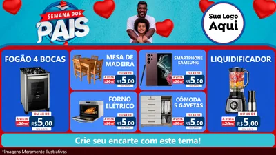 Modelo de TV para TV Horizontal com o tema Semana Dos Pais para Móveis e Eletro