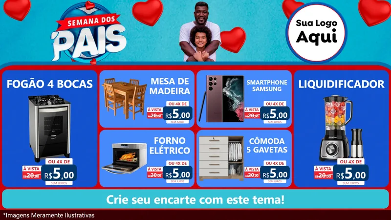 Modelo de TV para TV Horizontal com o tema Semana Dos Pais para Móveis e Eletro