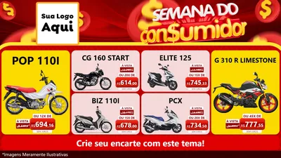 Modelo de TV para TV Horizontal com o tema Semana do Consumidor para Concessionaria de Motos