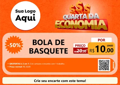 Modelo de Cartaz para Cartaz A4 Horizontal com o tema Quarta da Economia para Artigos Esportivos