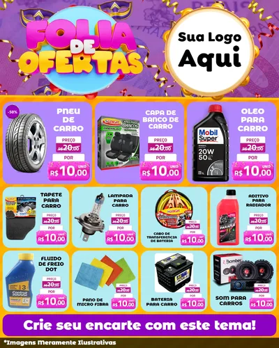 Modelo de Rede Social para Feed Instagram com o tema Folia de Ofertas para Auto peças