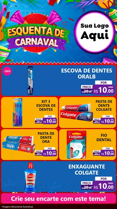Modelo de TV para TV Vertical com o tema Esquenta de Carnaval para Higiene Pessoal