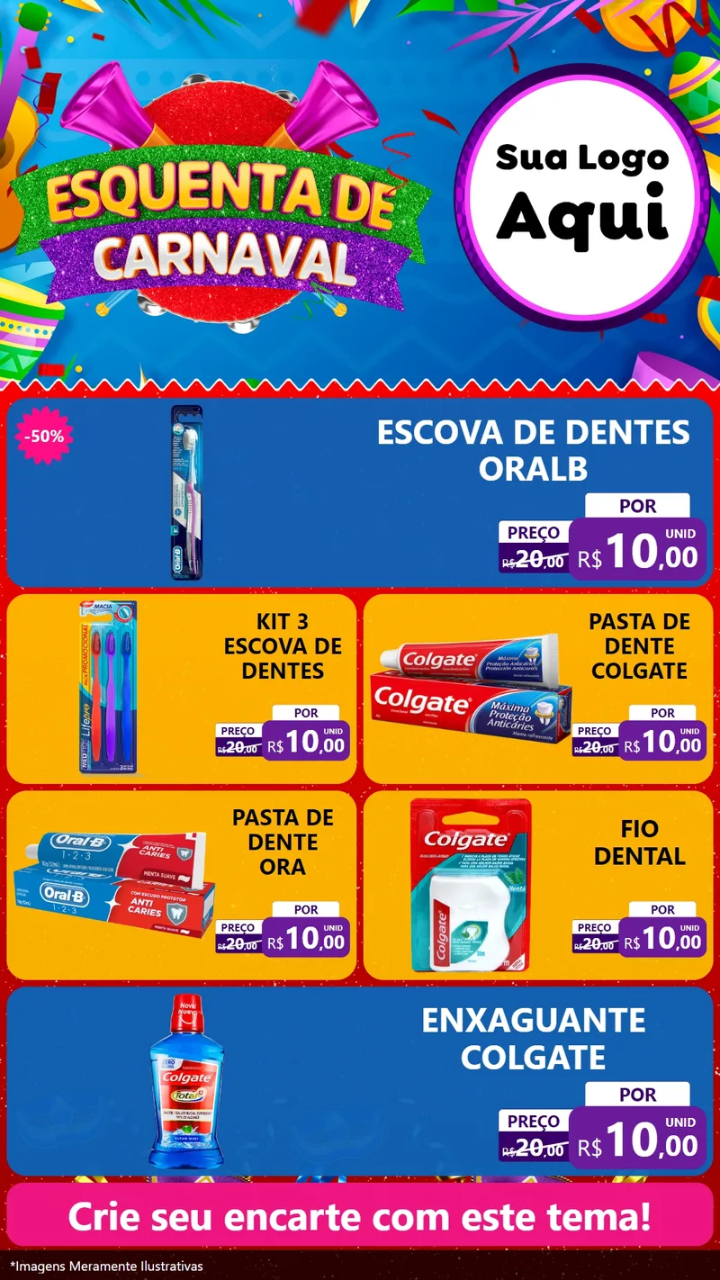 Modelo de TV para TV Vertical com o tema Esquenta de Carnaval para Higiene Pessoal