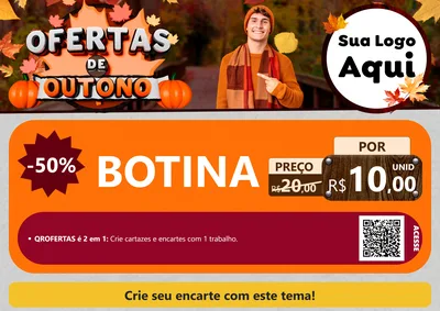 Modelo de Cartaz para Cartaz A4 Horizontal com o tema Ofertas de Outono para Agropecuária
