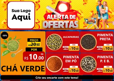 Modelo de Encarte para Encarte A4 Horizontal com o tema Alerta de Ofertas para Produtos Naturais