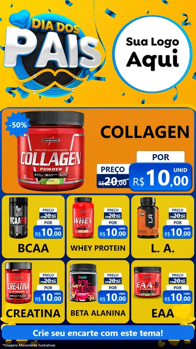 Modelo de Rede Social para Stories com o tema Dia dos Pais para Suplementos alimentares
