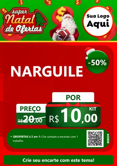 Modelo de Cartaz para Cartaz A4 Vertical com o tema Super Natal de Ofertas para Tabacaria
