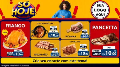 Modelo de TV para TV Horizontal com o tema Só Hoje! para Assados