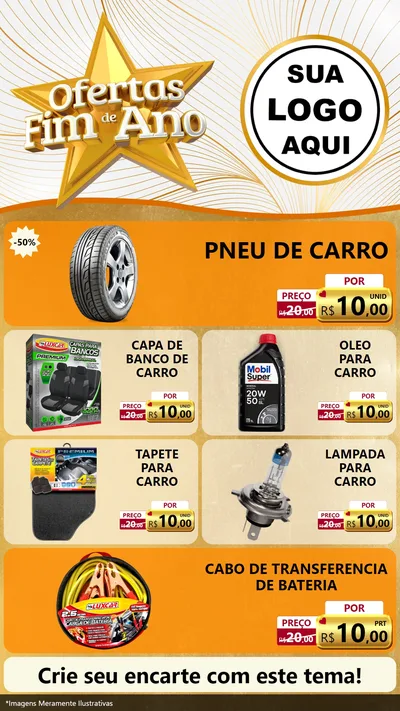 Modelo de TV para TV Vertical com o tema Ofertas Fim de Ano para Auto peças