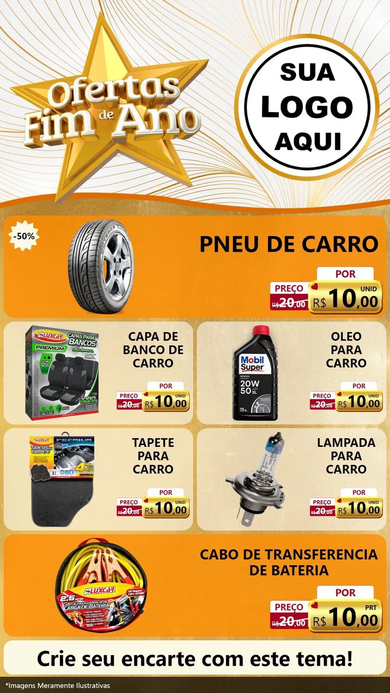 Modelo de TV para TV Vertical com o tema Ofertas Fim de Ano para Auto peças