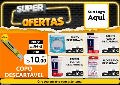 Modelo de Encarte para Encarte A4 Horizontal com o tema Super Ofertas para Embalagens