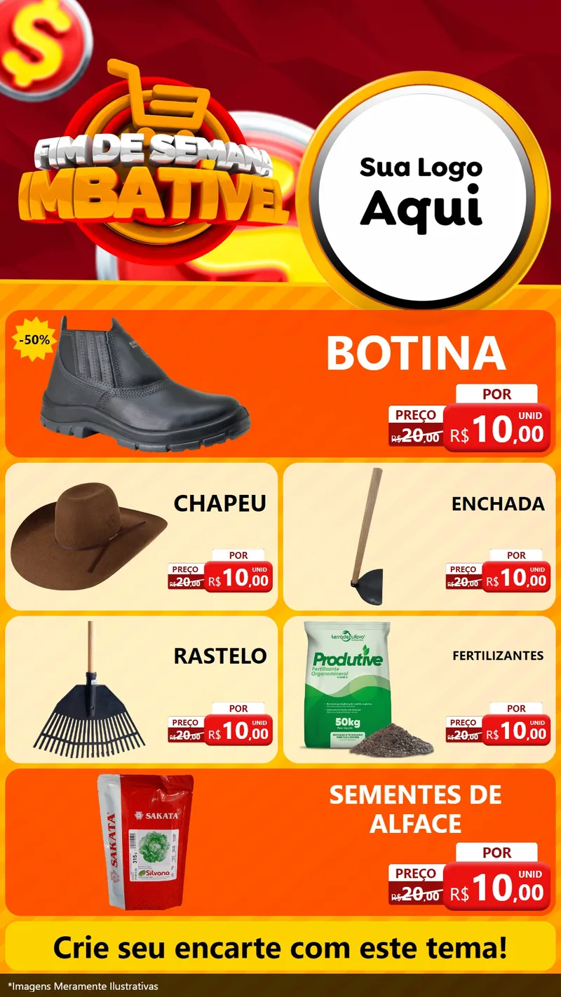 Modelo de TV para TV Vertical com o tema Fim de Semana Imbatível para Agropecuária