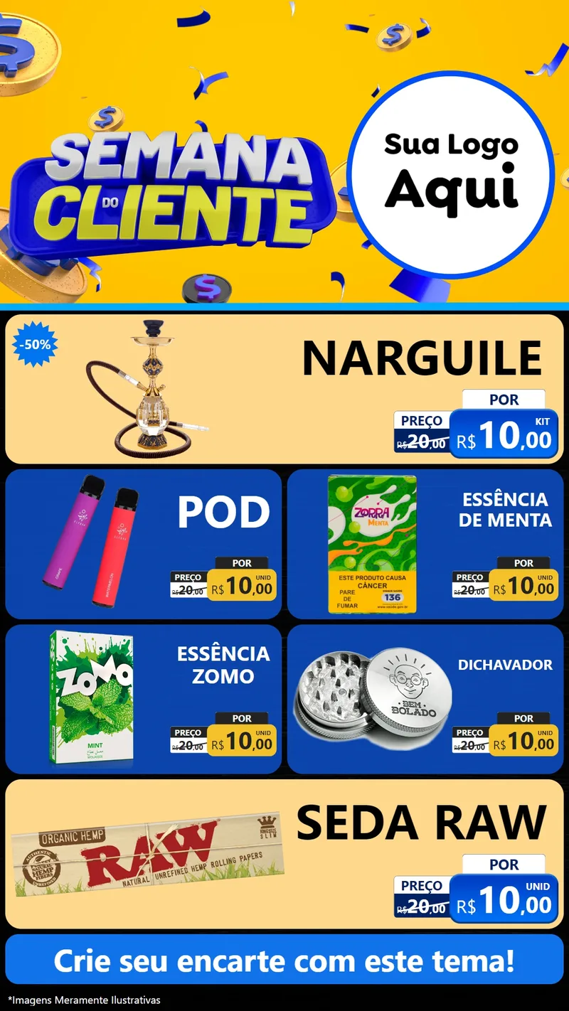 Modelo de TV para TV Vertical com o tema Semana do Cliente para Tabacaria