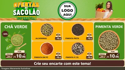 Modelo de TV para TV Horizontal com o tema Ofertas do Sacolão Imperdível! para Produtos Naturais