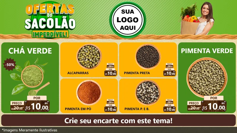 Modelo de TV para TV Horizontal com o tema Ofertas do Sacolão Imperdível! para Produtos Naturais