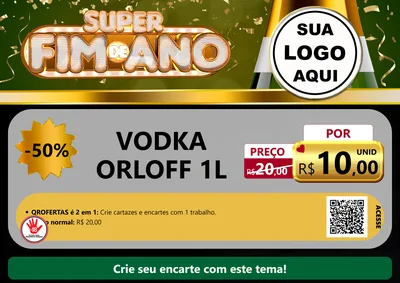 Modelo de Cartaz para Cartaz A4 Horizontal com o tema Super Fim de Ano para Distribuidora de bebidas