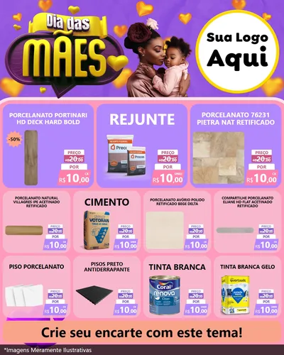 Modelo de Rede Social para Feed Instagram com o tema Dia das Mães para Pisos e revestimentos