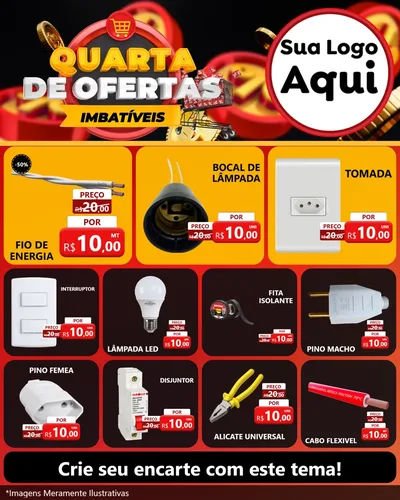 Modelo de Rede Social para Feed Instagram com o tema Quarta de Ofertas Imbatíveis para Materiais Elétricos