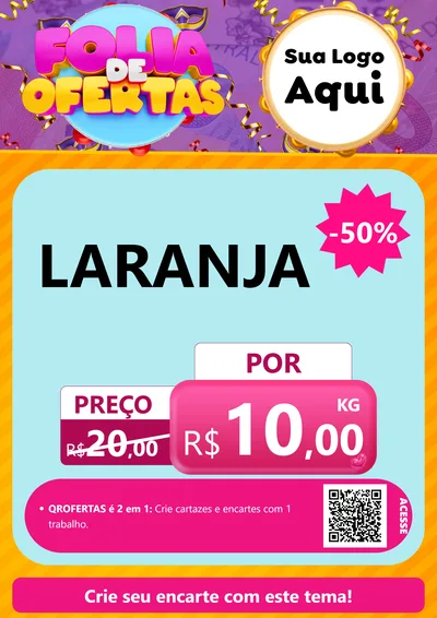 Modelo de Cartaz para Cartaz A4 Vertical com o tema Folia de Ofertas para Hortifrúti