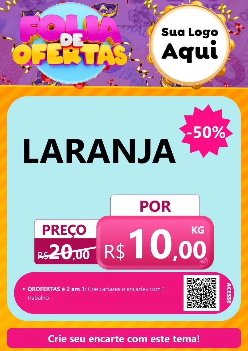 Modelo de Cartaz para Cartaz A4 Vertical com o tema Folia de Ofertas para Hortifrúti