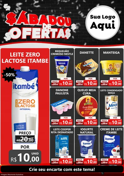 Modelo de Encarte para Encarte A4 Vertical com o tema Sabadou de Ofertas para Frios e Laticínios