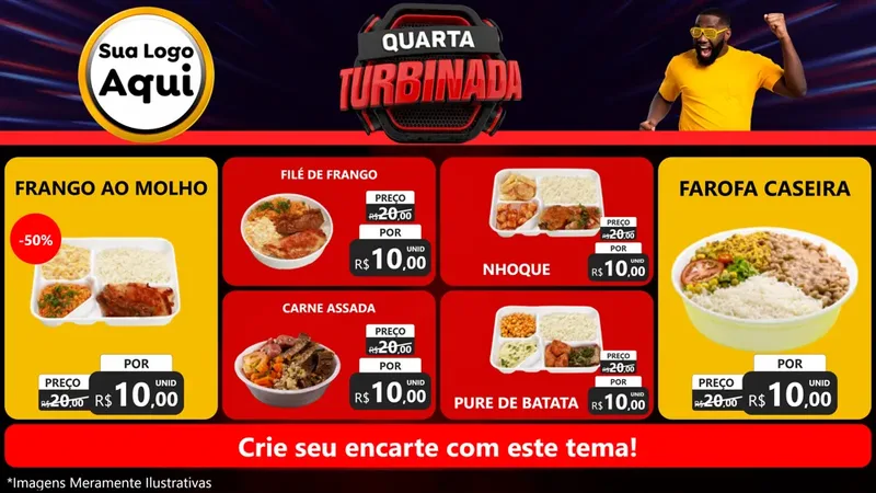 Modelo de TV para TV Horizontal com o tema Quarta Turbinada para Restaurante