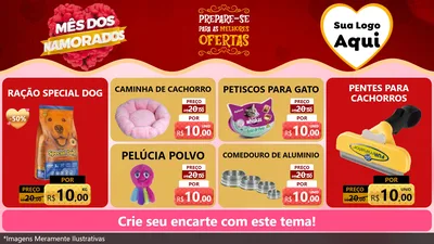 Modelo de TV para TV Horizontal com o tema Mês dos Namorados para Pet Shop
