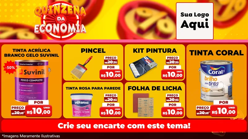 Modelo de TV para TV Horizontal com o tema Quinzena Da Economia para Tintas e Ferramentas