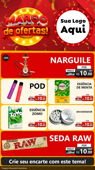 Modelo de TV para TV Vertical com o tema Março de Ofertas! para Tabacaria