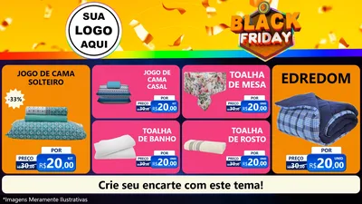 Modelo de TV para TV Horizontal com o tema Black Friday para Cama, Mesa e Banho