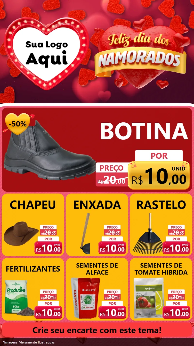 Modelo de Rede Social para Stories com o tema Feliz Dia Dos Namorados para Agropecuária