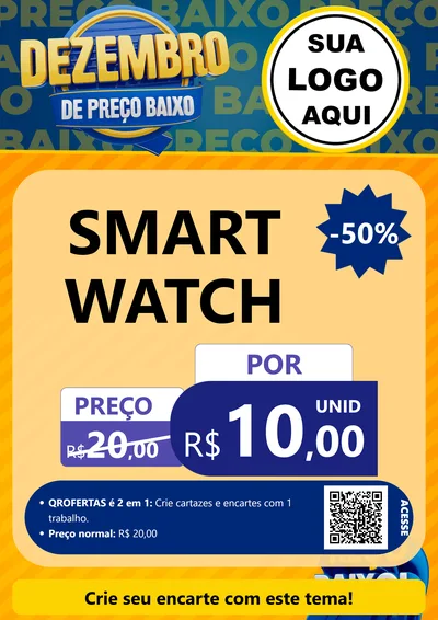 Modelo de Cartaz para Cartaz A4 Vertical com o tema Dezembro de Preço Baixo para Informática