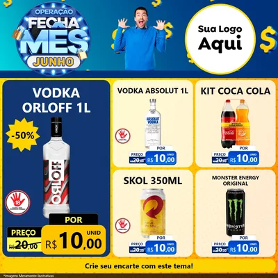 Modelo de Rede Social para Feed Facebook com o tema Operação Fecha Mês, Junho para Distribuidora de bebidas