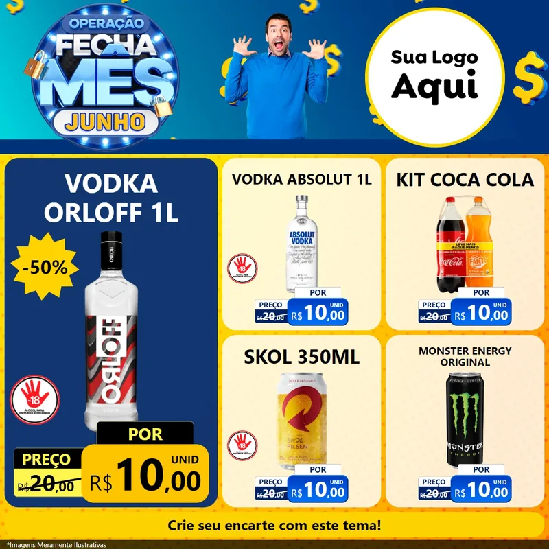 Modelo de Rede Social para Feed Facebook com o tema Operação Fecha Mês, Junho para Distribuidora de bebidas