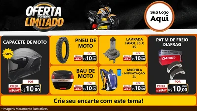 Modelo de TV para TV Horizontal com o tema Oferta Por Tempo Limitado - Motopeças para Moto peças