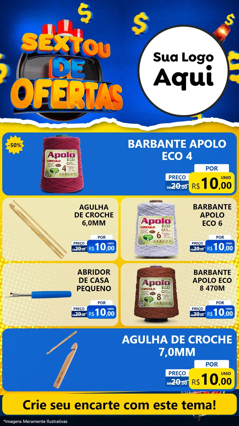 Modelo de TV para TV Vertical com o tema Sextou de Ofertas para Armarinho e Aviamentos