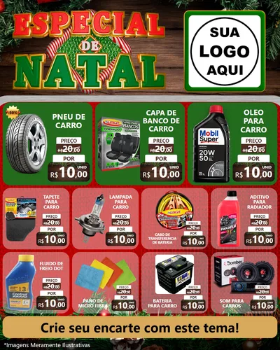 Modelo de Rede Social para Feed Instagram com o tema Especial de Natal para Auto peças