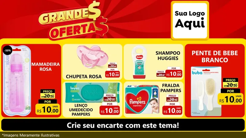 Modelo de TV para TV Horizontal com o tema Grandes Ofertas para Bebês