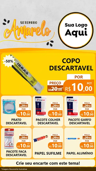 Modelo de Rede Social para Stories com o tema Setembro Amarelo para Embalagens