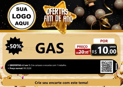 Modelo de Cartaz para Cartaz A4 Horizontal com o tema Ofertas de Fim de Ano para Água e gás
