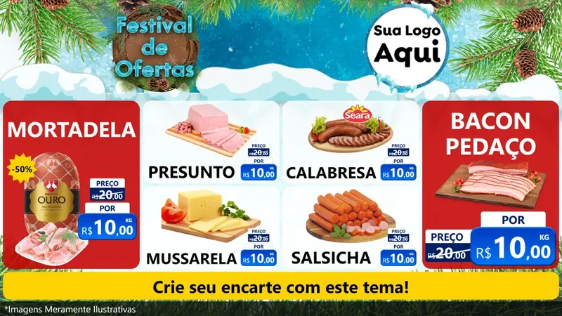 Modelo de TV para TV Horizontal com o tema Festival de Ofertas - Inverno para Frios e Laticínios