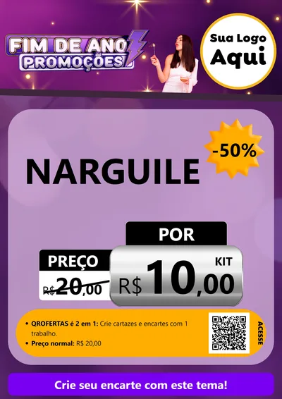 Modelo de Cartaz para Cartaz A4 Vertical com o tema Fim de Ano Promoções para Tabacaria