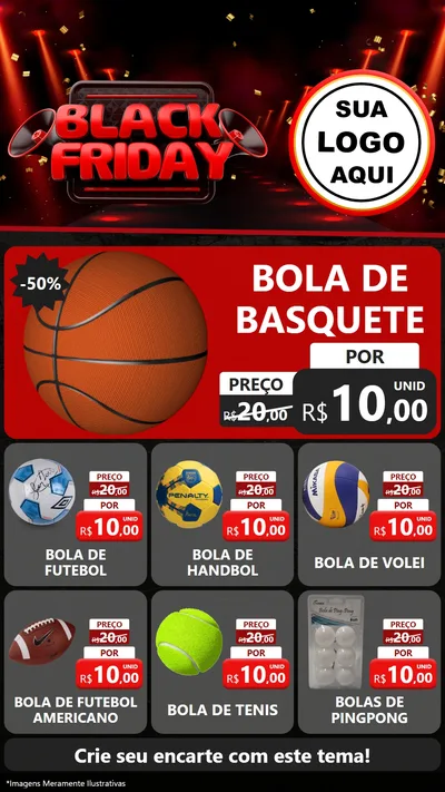 Modelo de Rede Social para Stories com o tema Black Friday para Artigos Esportivos