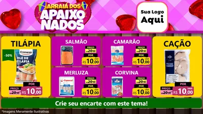 Modelo de TV para TV Horizontal com o tema Arraiá dos Apaixonados para Peixaria