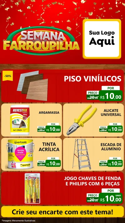Modelo de TV para TV Vertical com o tema Semana Farroupilha para Material para Construção