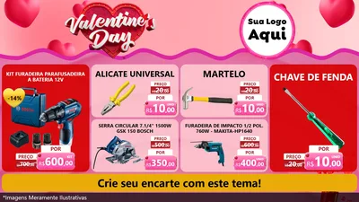 Modelo de TV para TV Horizontal com o tema Valentine's Day para Maquinas e Ferramentas