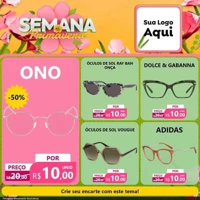 Modelo de Rede Social para Feed Facebook com o tema Semana da Primavera para Óticas