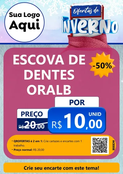 Modelo de Cartaz para Cartaz A4 Vertical com o tema Ofertas de Inverno para Higiene Pessoal