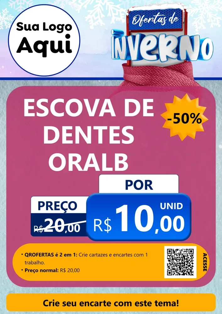Modelo de Cartaz para Cartaz A4 Vertical com o tema Ofertas de Inverno para Higiene Pessoal